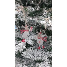 Vánoční ozdoba na zavěšení sob Kevino 10x6cm, hliník, 3 druhy (cena za ks)