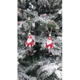 Vánoční ozdoba na zavěšení Santa, výška 10cm, 2 druhy (cena za ks)